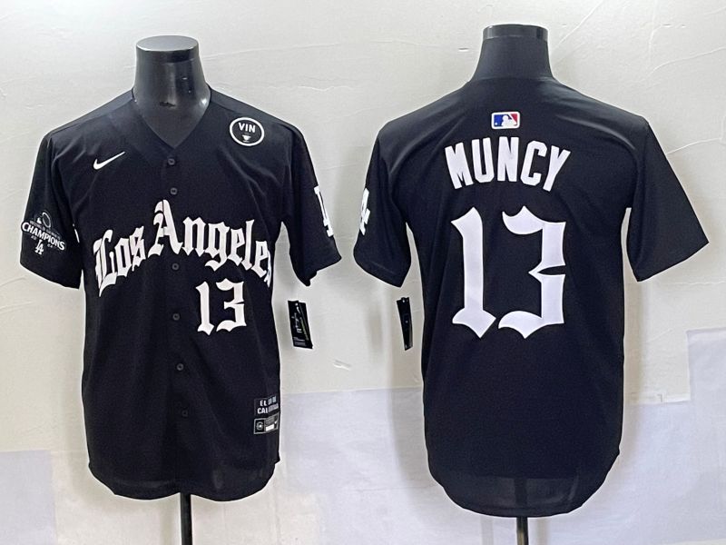 Men 2025 Los Angeles Dodgers #13 Muncy Black Five generations Joint Name Nike MLB Jersey style 8->houston astros->MLB Jersey